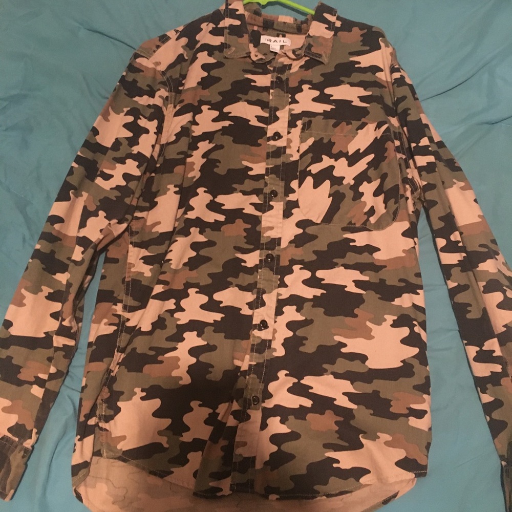 Camo long sleeve button up